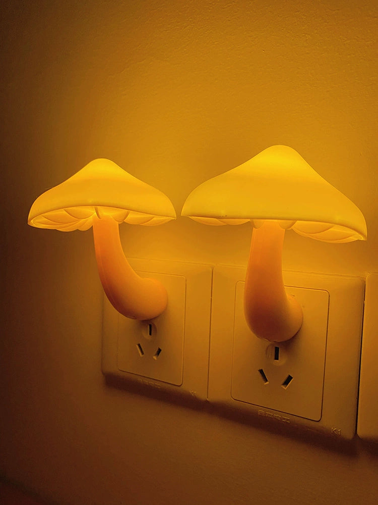 INS Cute Plug-in Led Light Control Sensor Mushroom Lamp