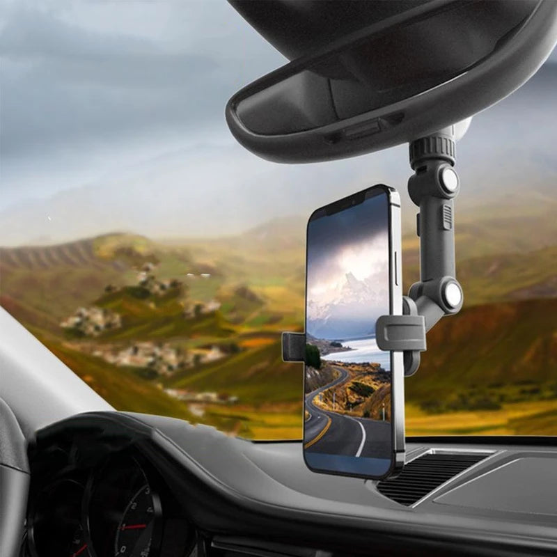 Universal 360 Degrees Rearview Mirror Phone Holder
