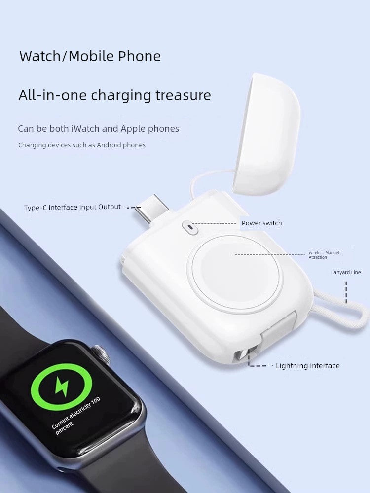 Two-in-One Wireless Charger Mini Portable Movable Power Bank
